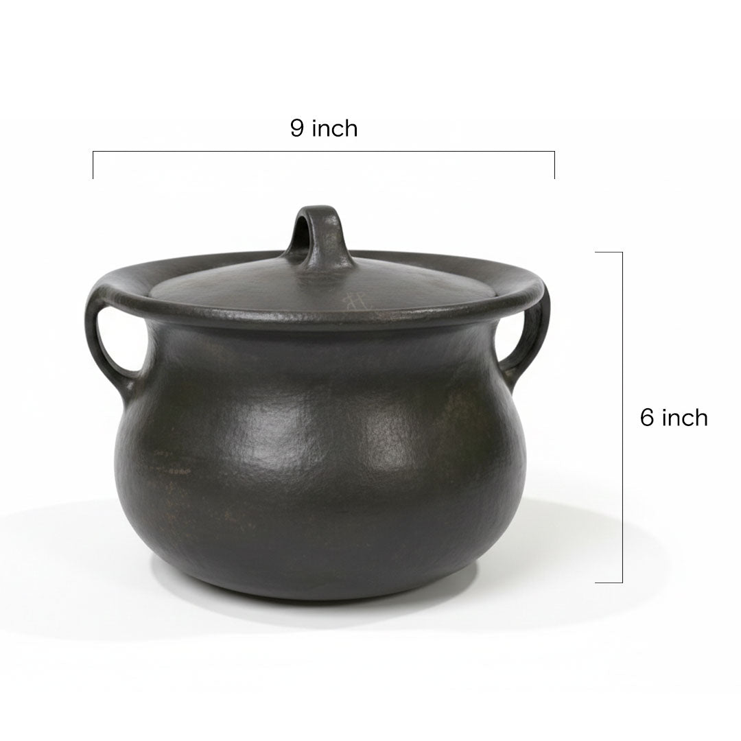 Authentic Longpi Black Pottery Cooking Pot with Lid