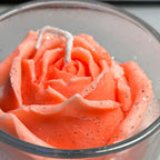 Elegant Scented Rose Votive Candle in Glass Holder