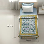 Sanganeri Bagru Block Print Single Bedsheet - Madhues