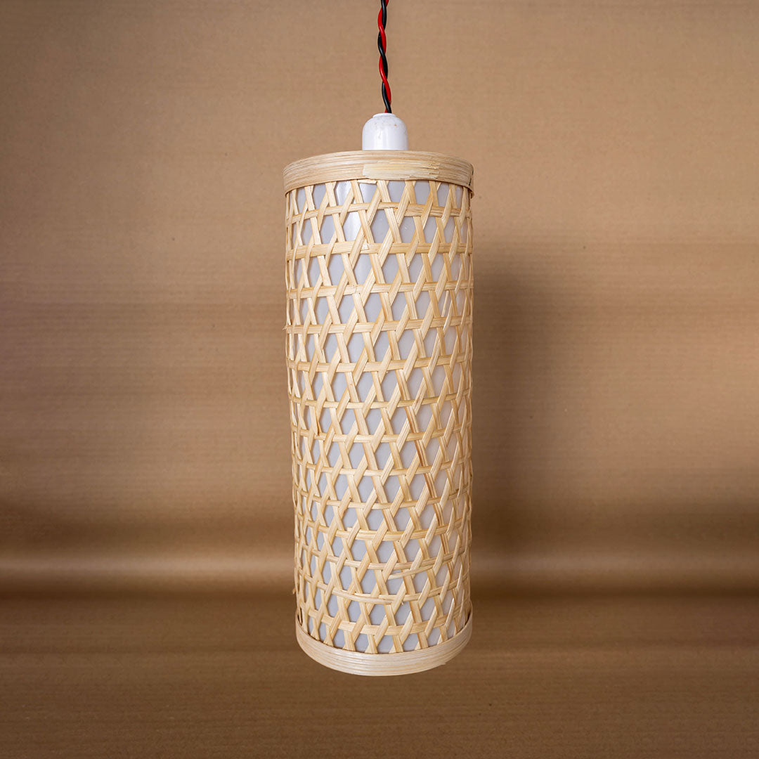 Bamboo Cylindrical Pendant Light - Sustainable Modern Lighting
