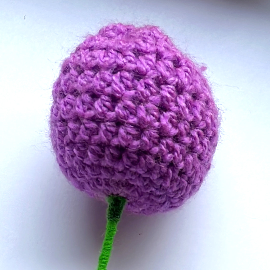Artisan Crocheted Purple Allium Flower - Everlasting Yarn Bloom