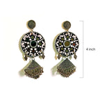 'Chandni Noir' Artisan Mirror Earrings - Image 2