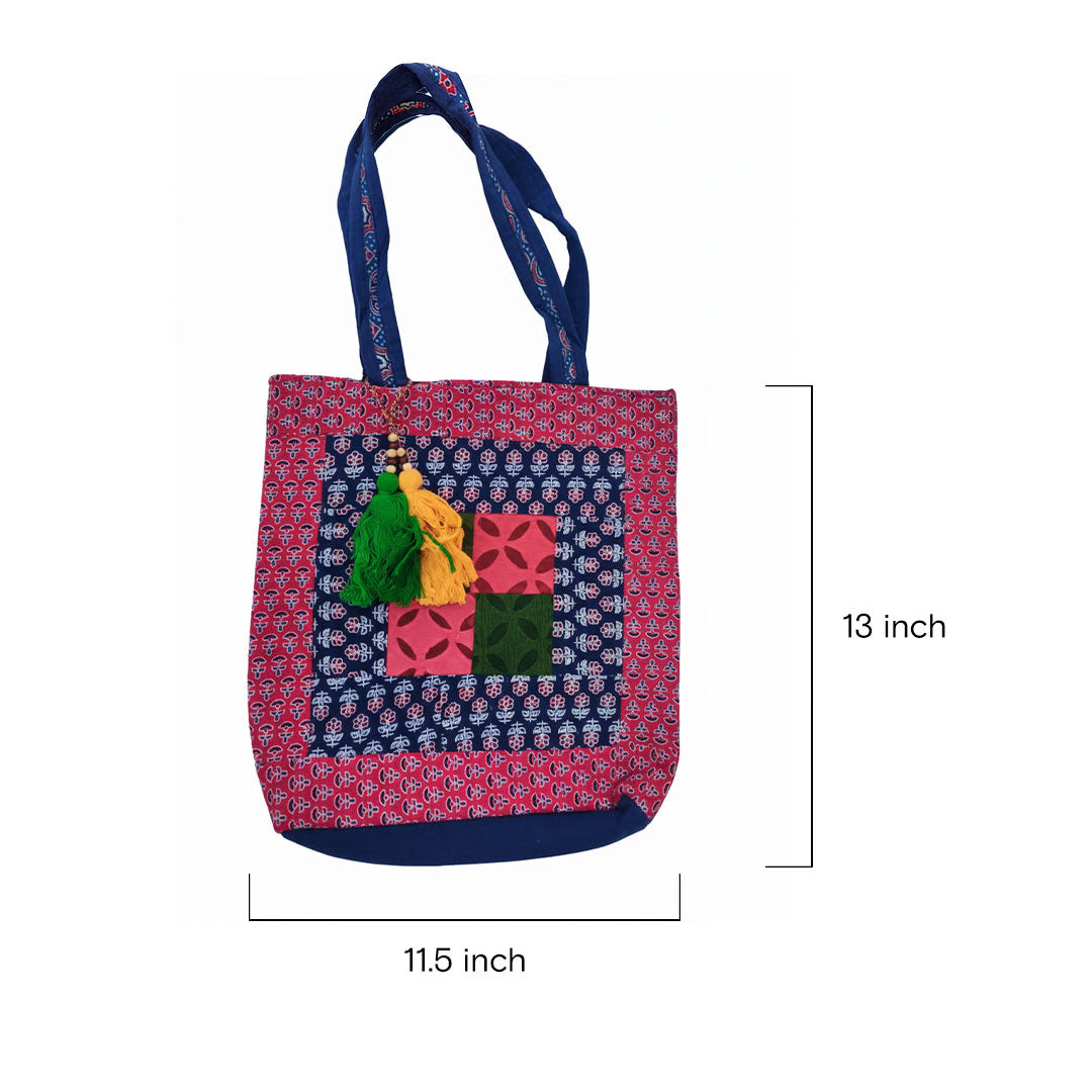 Handcrafted Kasida Kari Embroidered Cotton Tote Bag