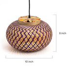 Hand-Woven Purple Chevron Bamboo Globe Pendant Lamp