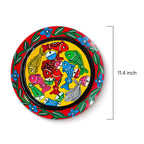 Hand-painted Bengal Pattachitra Fishes of Prosperity Wall Decor Plate - Madhues