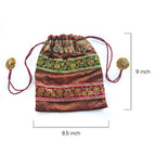The Crimson Chevron Embroidered Potli - Madhues