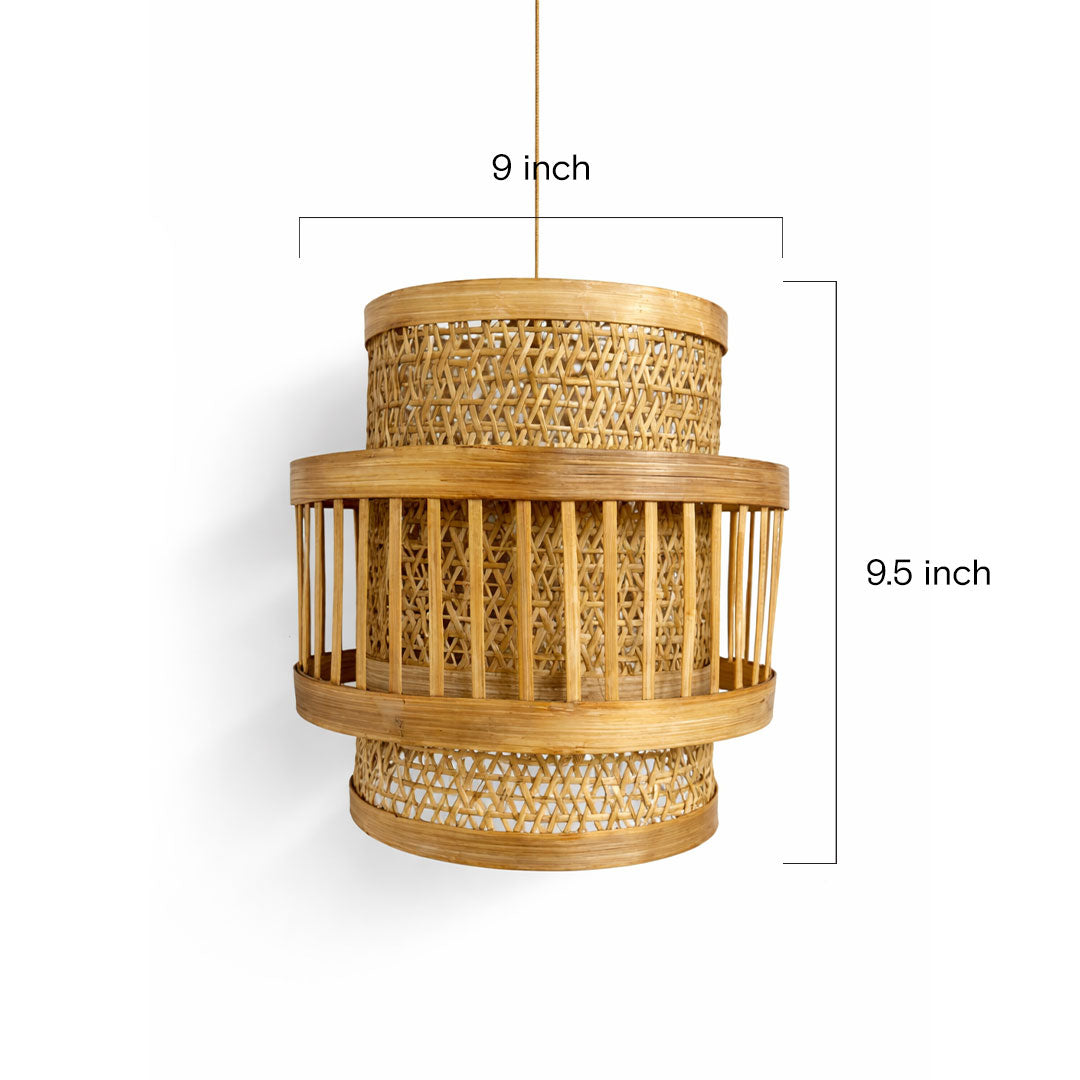 Handcrafted Bamboo Tiered Pendant Lamp