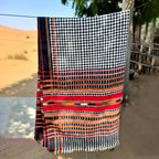 Monochrome Check & Heritage Pattu Handwoven Shawl