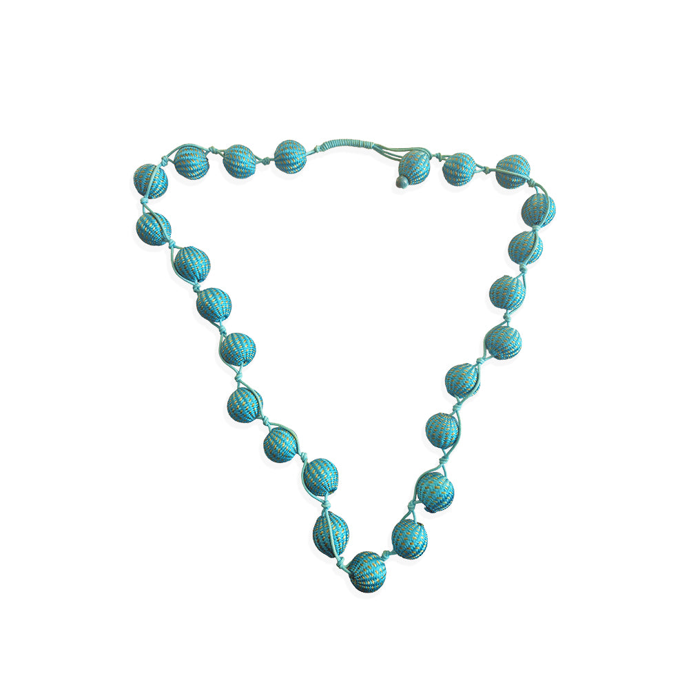 Turquoise Wrapped Bead Necklace