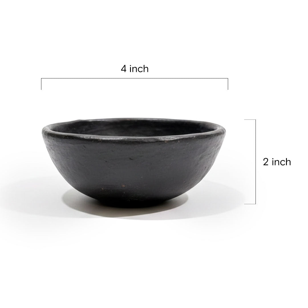 Handcrafted Longpi Nungbi Black Pottery Serving Bowl