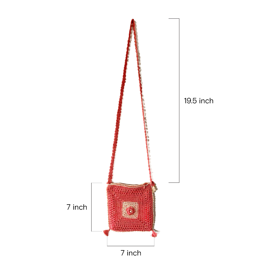 Rosebud Crochet Crossbody Bag - Madhues