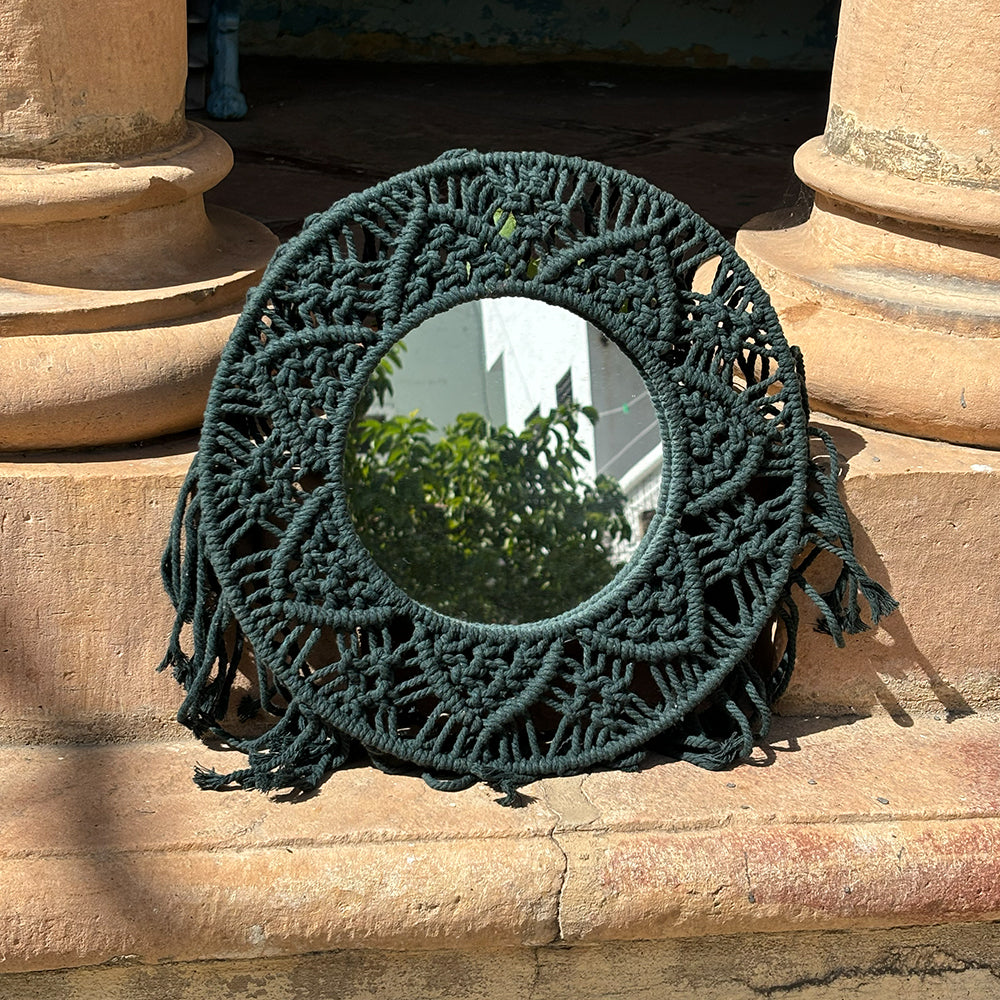 Dark Teal Dreamcatcher Sunburst Mirror - Image 4