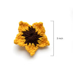 Handmade Crocheted Sunflower Hair Clip - Yellow & Brown Floral Accessory