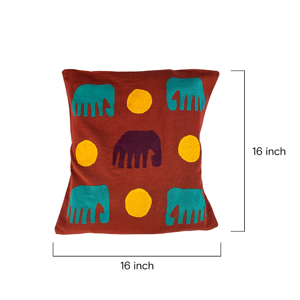 The Jungle Jewels Appliqué Elephant Pillow Cover Set of 2