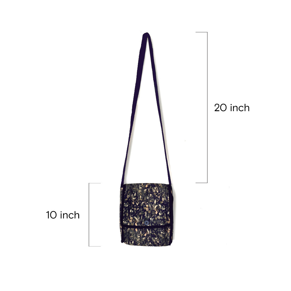 Golden Lattice Quilted Sling Bag - Madhues