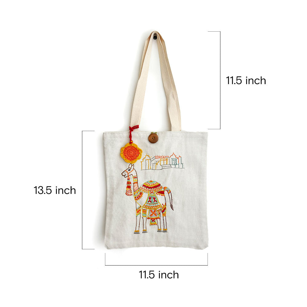 Desert Caravan Embroidered Tote - Madhues