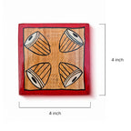 Pattachitra Drum Art Wooden Coaster
