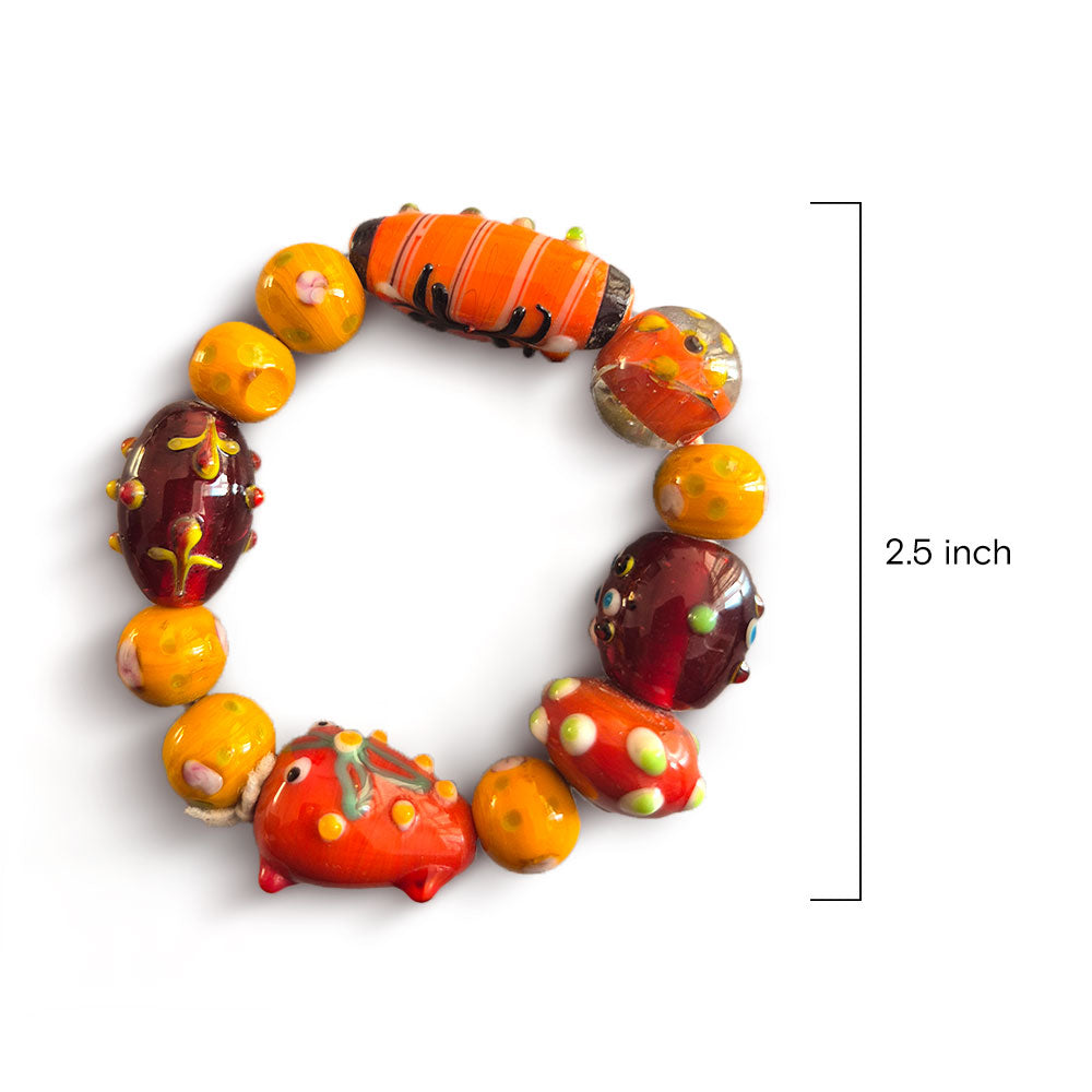 Sunset Glow Lampwork Bead Bracelet