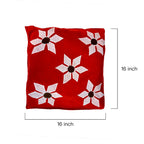The Scarlet Bloom Appliqué Flower Pillow Cover Set of 2 - Madhues