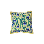Lemon & Indigo Tulip Block Print Cushion Cover Set of 2 - Madhues