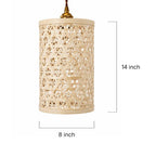 Hand-Woven Bamboo Lattice Cylinder Pendant Light