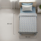 Indigo Floral Vine Bagru Block Print Bedsheet - Madhues