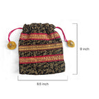 Royal Black and Gold Potli Bag - Madhues