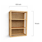 3-Tier Bamboo & Rattan Open Shelving Unit