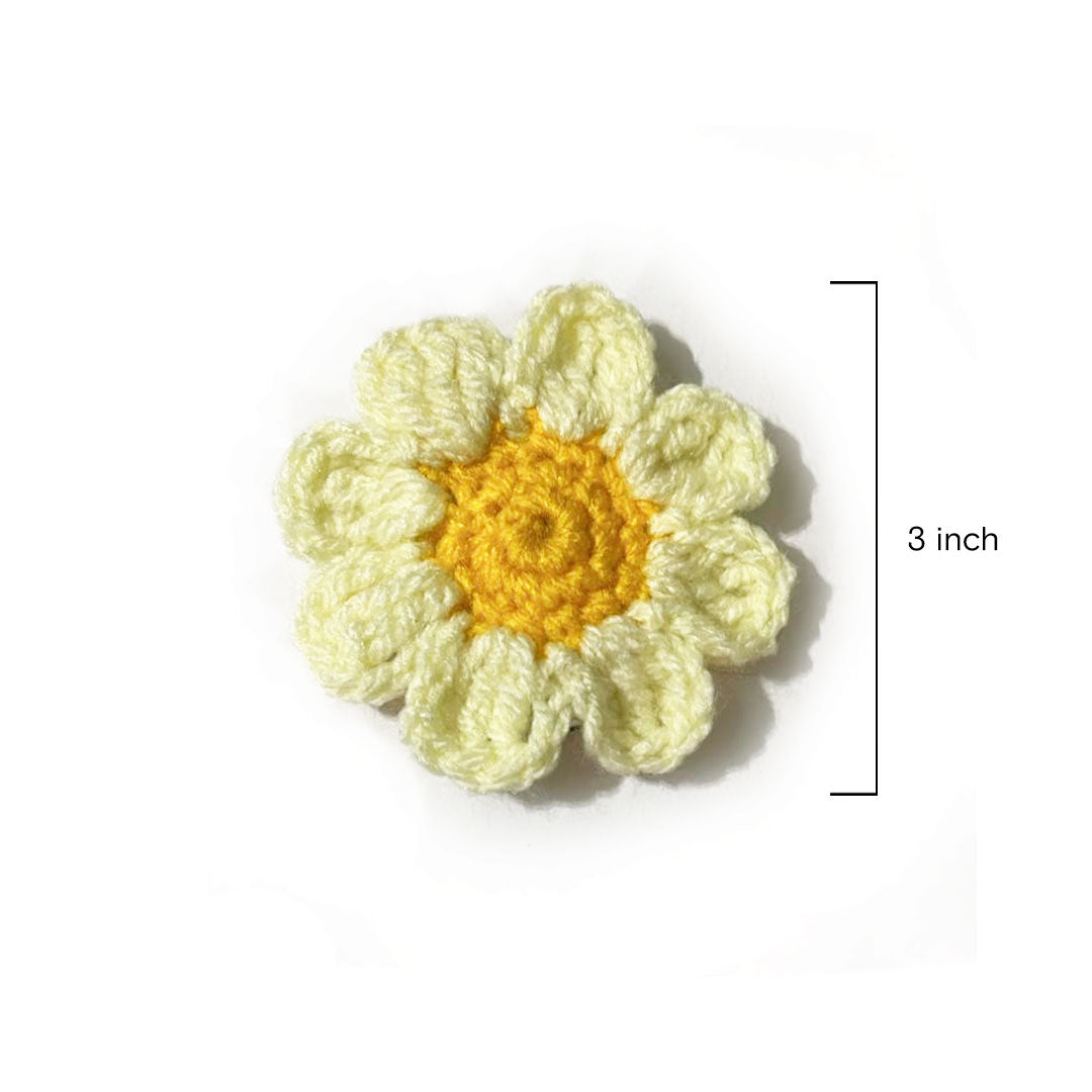 Charming Crochet Daisy Hair Clip - Handmade Floral Accessory