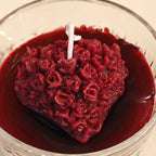 Crimson Bloom Scented Candle | Elegant Glass Pedestal