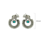 Tribal Elephant & Turquoise Earrings - Image 2