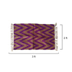 Handwoven Purple & Brown Zigzag Puja Aasan Mat