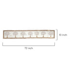 Artisan Block Printed Tree Design Table Runner - White & Brown