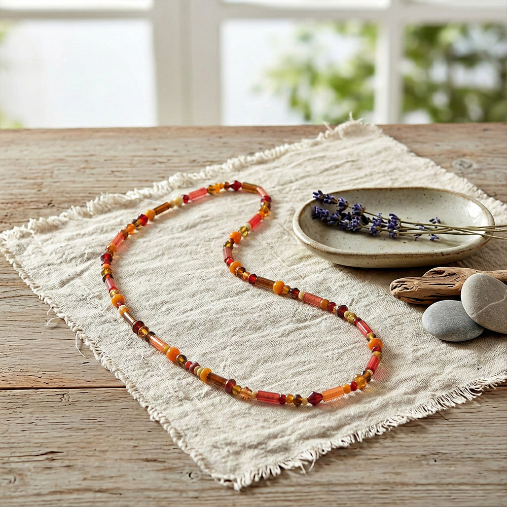 Autumn Harvest Beaded Strand Necklace