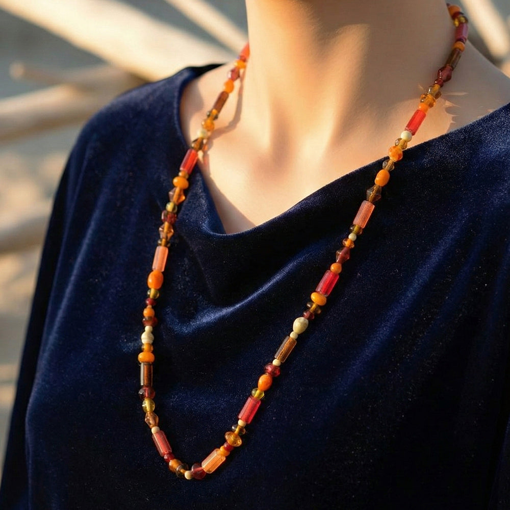 Autumn Harvest Beaded Strand Necklace