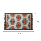 Handwoven Geometric Durrie Rug - Rustic Star Pattern