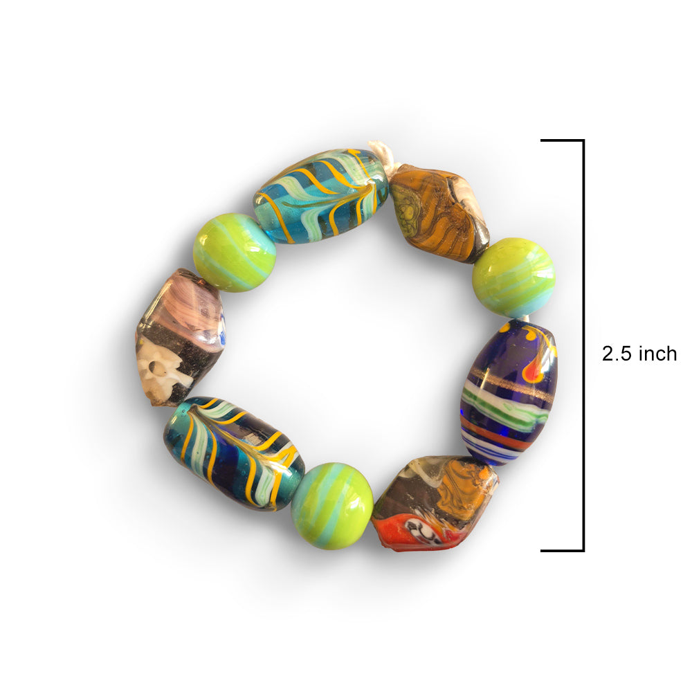 Marbled Art Glass Chunky Bracelet