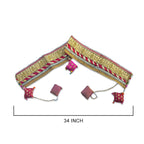 Regal Red & Gold Zari Embroidered Door Toran with Cushion Tassels - Madhues