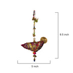 Vibrant Mirror & Beadwork Fabric Art Hanging - Madhues