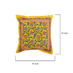 Sunny Yellow Floral Block Print Cushion Cover Set of 2 - Madhues