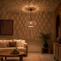 Hand-Woven Purple Chevron Bamboo Globe Pendant Lamp