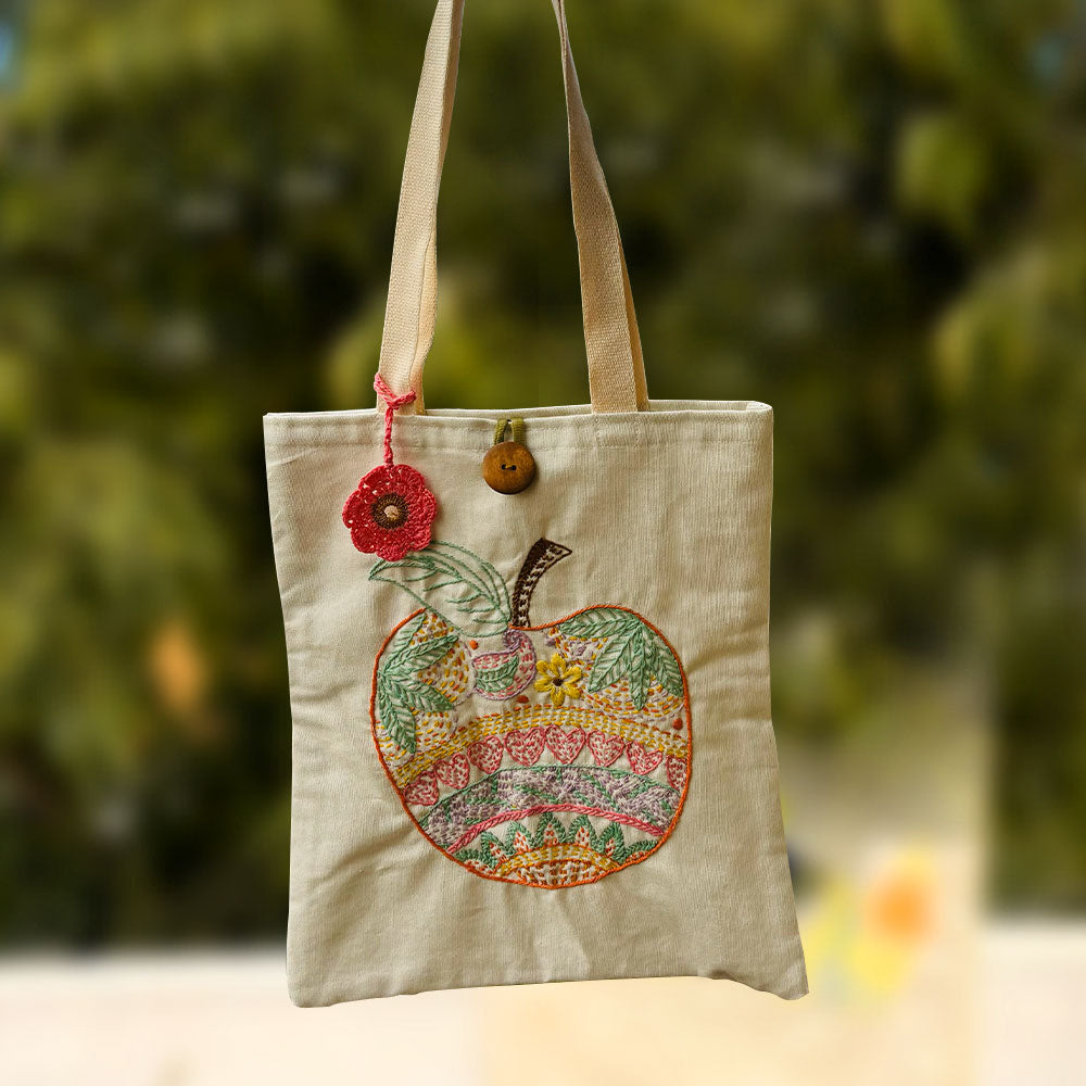 Sweet Harvest Embroidered Tote - Madhues