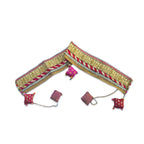 Regal Red & Gold Zari Embroidered Door Toran with Cushion Tassels - Madhues