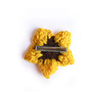 Handmade Crocheted Sunflower Hair Clip - Yellow & Brown Floral Accessory
