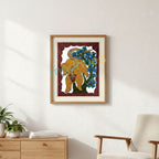 Tiger in the Wild Gond Art Hand-painted Paper Painting