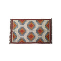 Handwoven Geometric Durrie Rug - Rustic Star Pattern