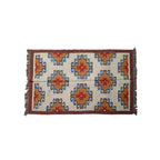Handwoven Geometric Durrie Rug - Rustic Star Pattern