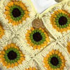 Chic Crochet Sunflower Granny Square Shoulder Bag