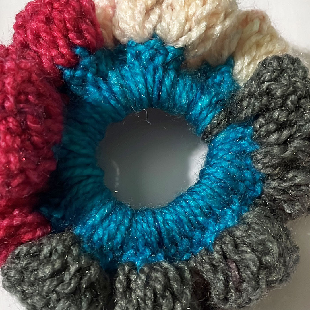 Handmade Multicolor Crocheted Hair Scrunchie