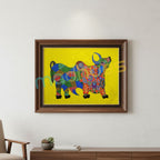 Gond Art: Hand-Painted Colorful Bull on Paper